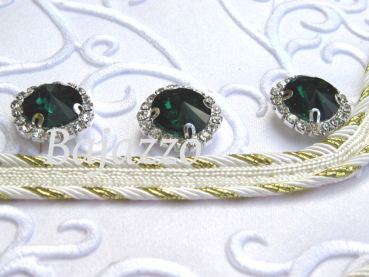 Strass Rund grün eingefasst 12 mm